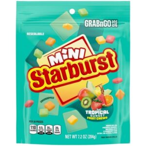 Starburst Mini Tropical Fruit Chew Candy 7.2 oz 8ct